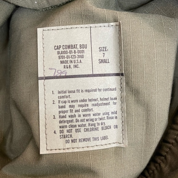 VTG Military Issued Green Ear Flap Cold Weather Combat Patrol Cap BDU Size 7 - Picture 10 of 10